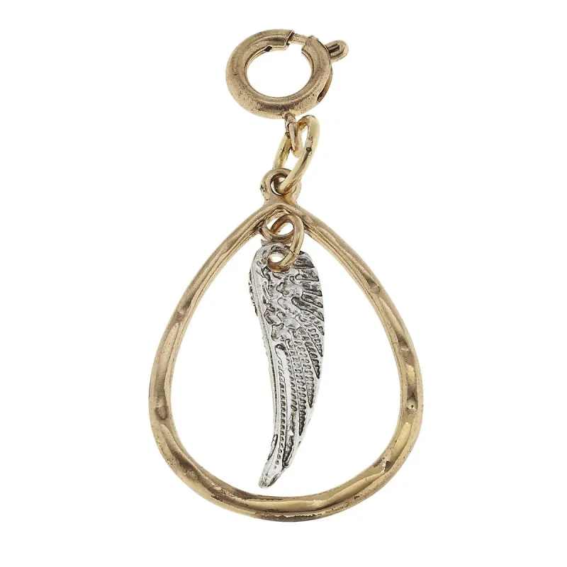 Antique Gold Teardrop with Antique Silver Wing Charm sold by Charming Charlie