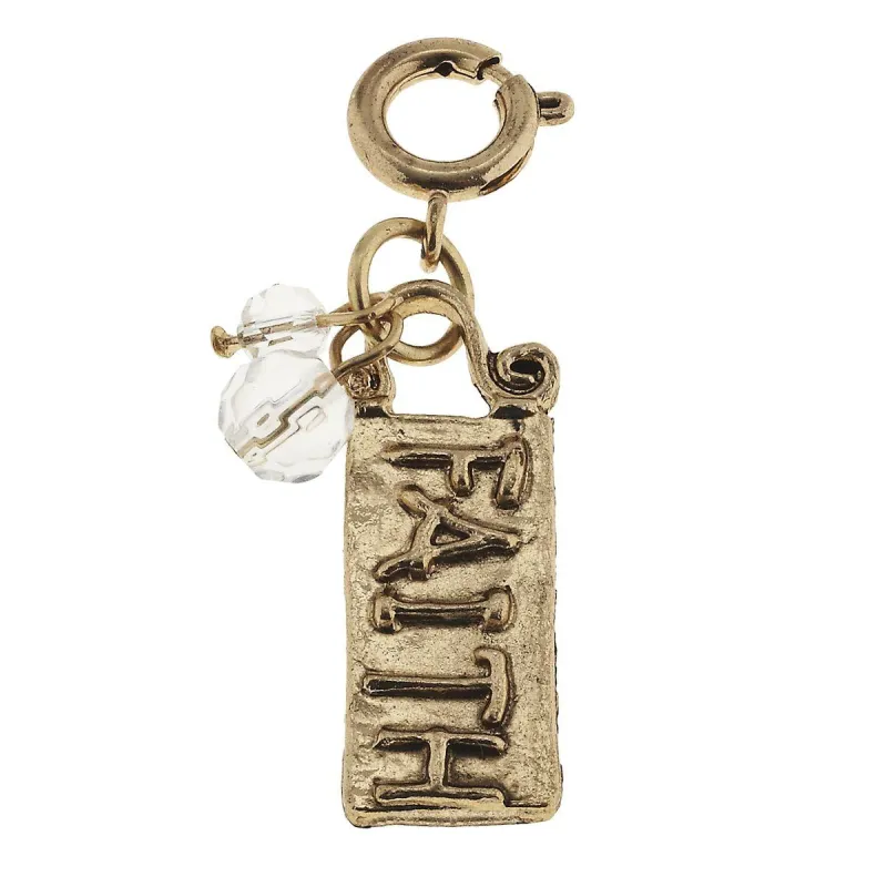 Antique Gold "Faith" Artisan Phrase Charm sold by Charming Charlie