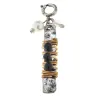 Wire Wrapped Black Glass Beaded Antique Silver Bar Charm sold by Charming Charlie