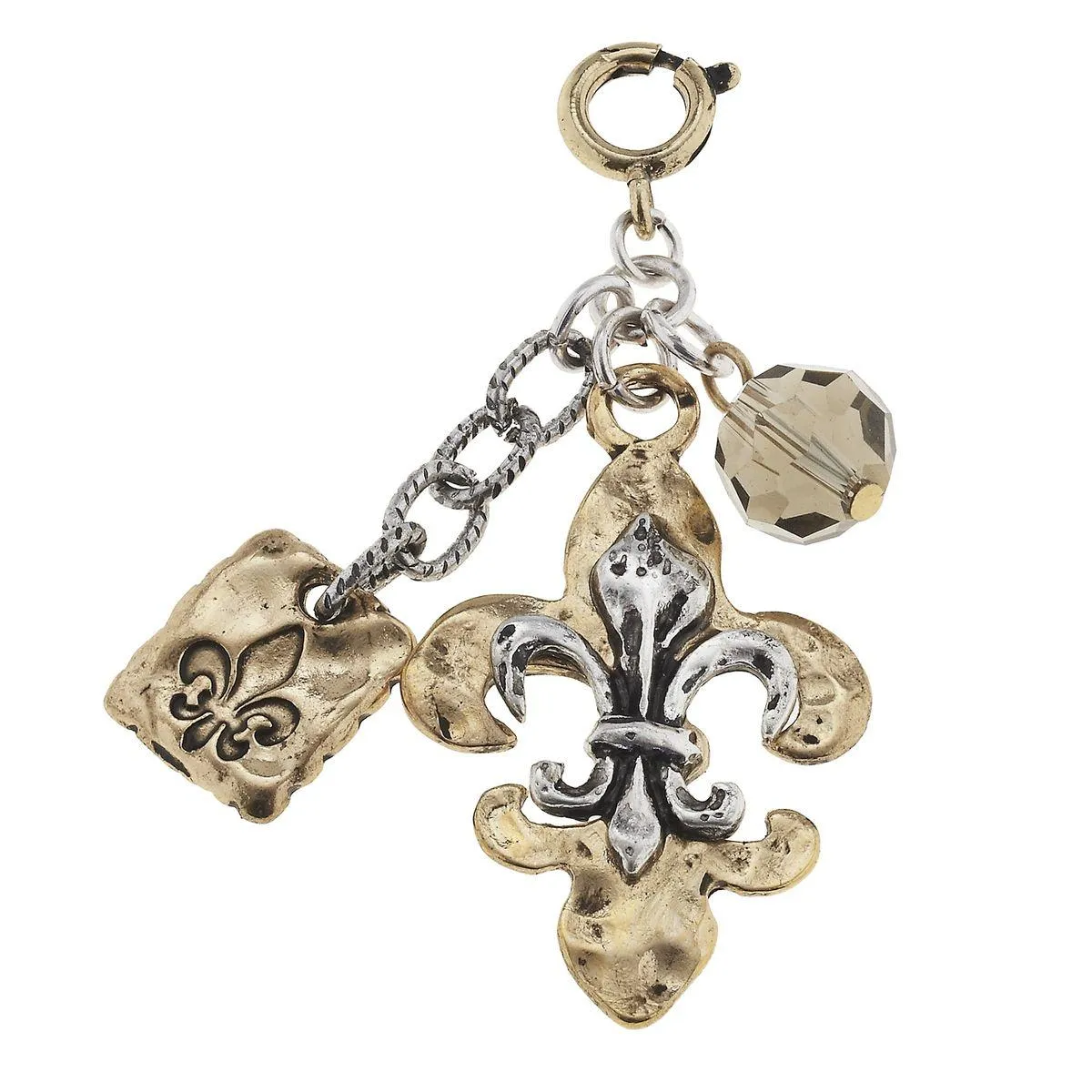 2-Tone Fleur De Lis and Black Diamond Glass Charm sold by Charming Charlie