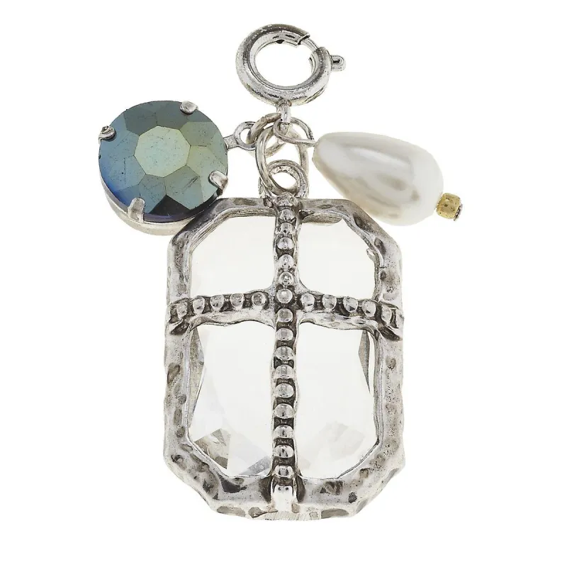 Antique Silver Chandelier and Lavender Chrystal Cluster Charm sold by Charming Charlie