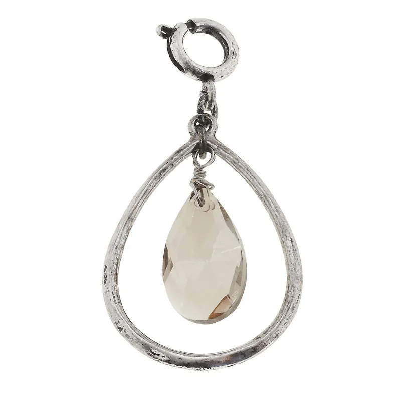 Antique Silver Teardrop with Teardrop Glass Charm sold by Charming Charlie