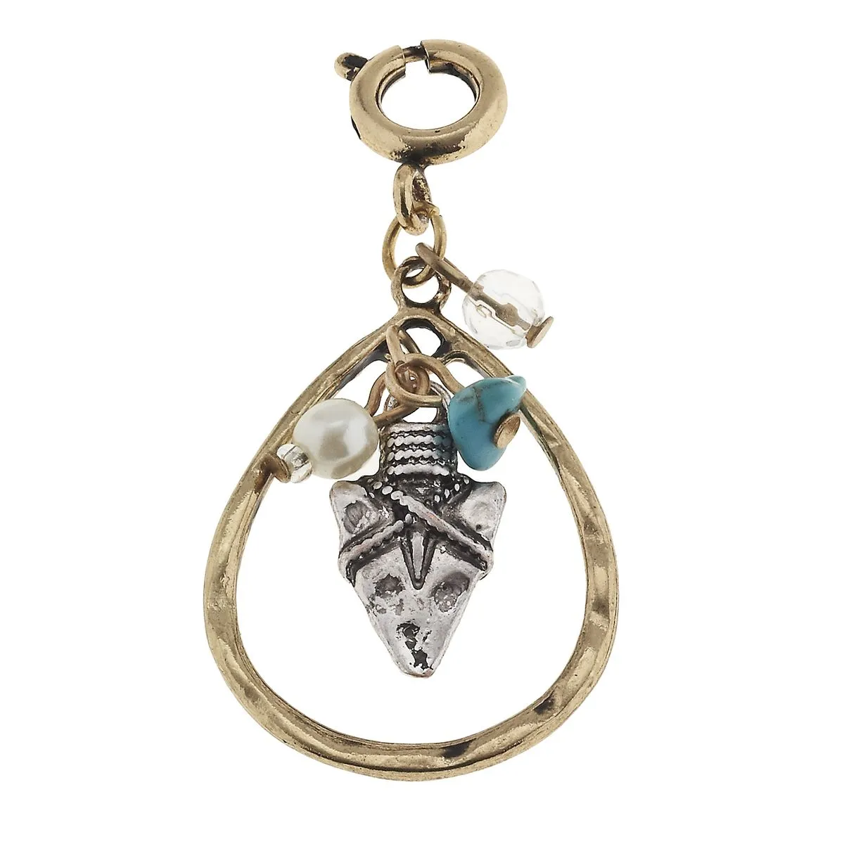 Antique Silver Arrowhead Charm Cluster in Antique Gold Teardrop Charm sold by Charming Charlie