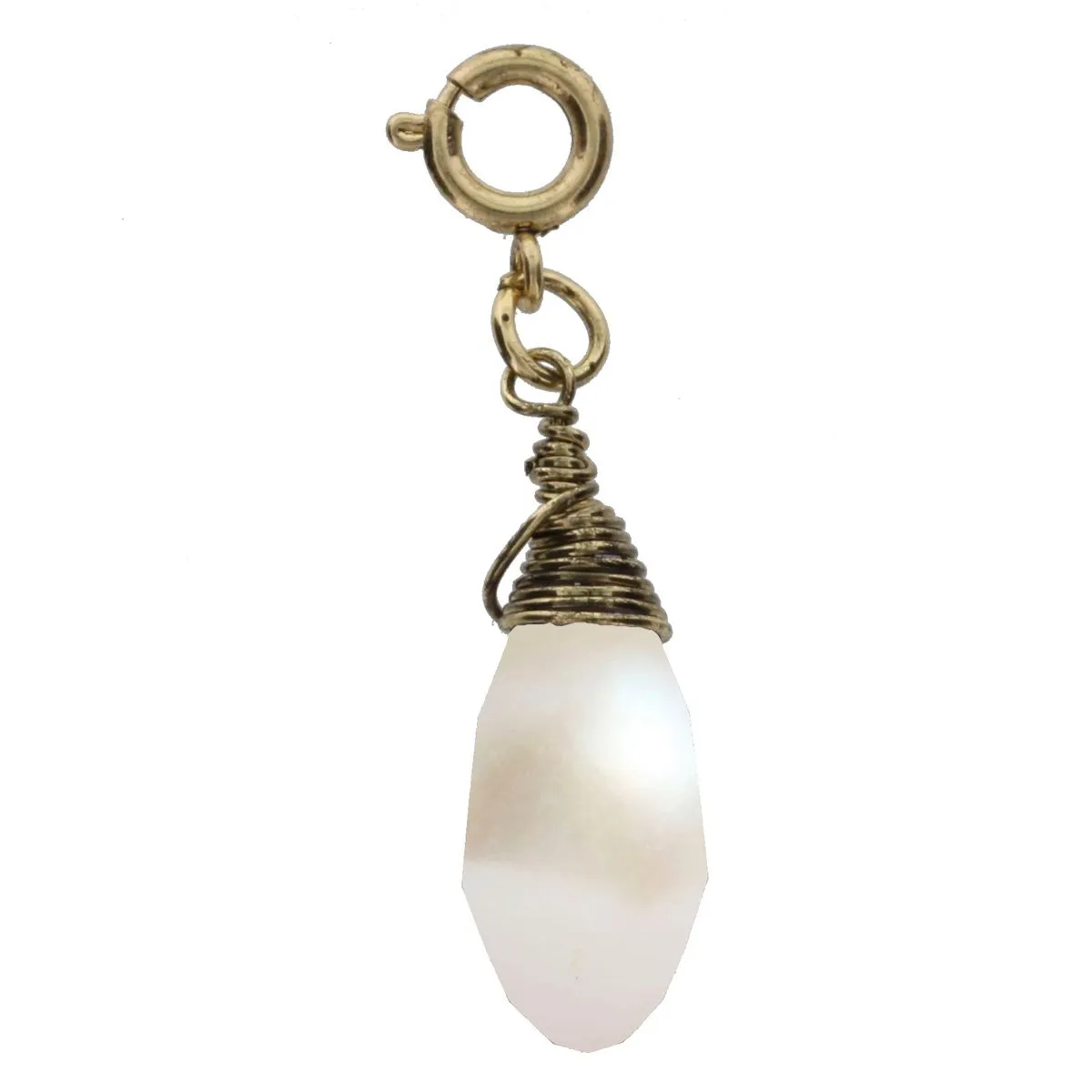 Antique Gold And Pearl Birthstone Wire Wrapped Charm sold by Charming Charlie