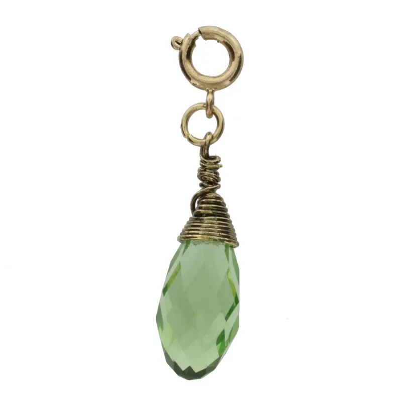 Antique Gold And Peridot Birthstone Wire Wrapped Charm sold by Charming Charlie