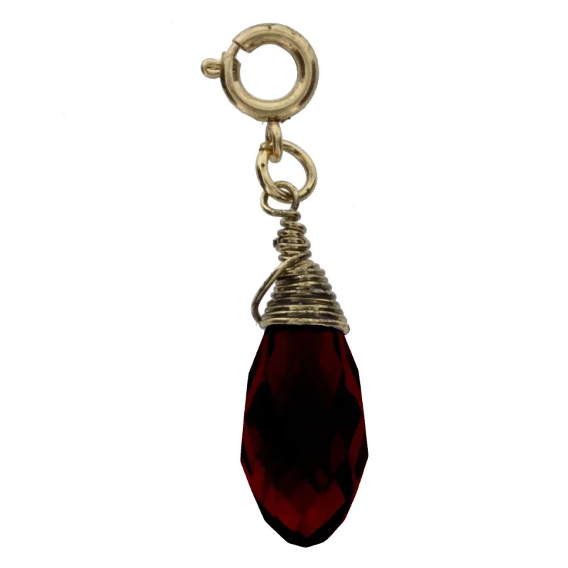 Antique Gold And Garnet Birthstone Wire Wrapped Charm sold by Charming Charlie