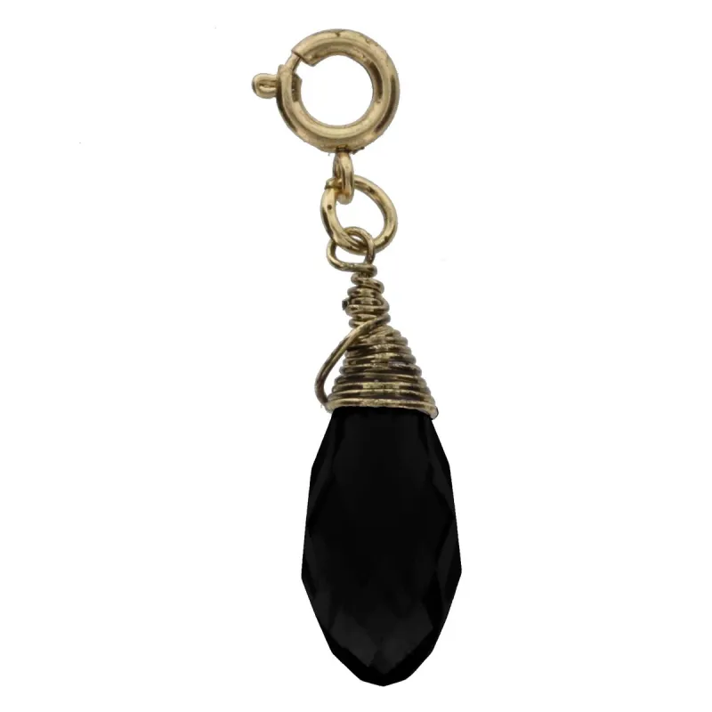 Antique Gold And Jet Black Birthstone Wire Wrapped Charm sold by Charming Charlie