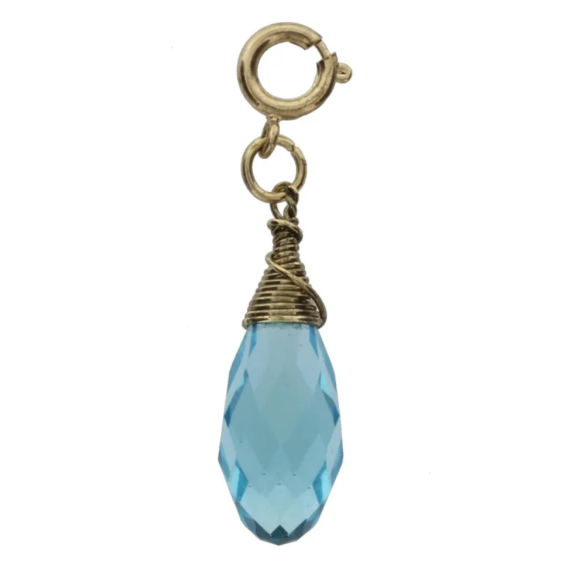 Antique Gold And Aqua Birthstone Wire Wrapped Charm sold by Charming Charlie