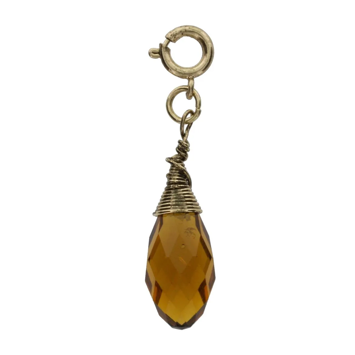 Antique Gold And Topaz Birthstone Wire Wrapped Charm sold by Charming Charlie