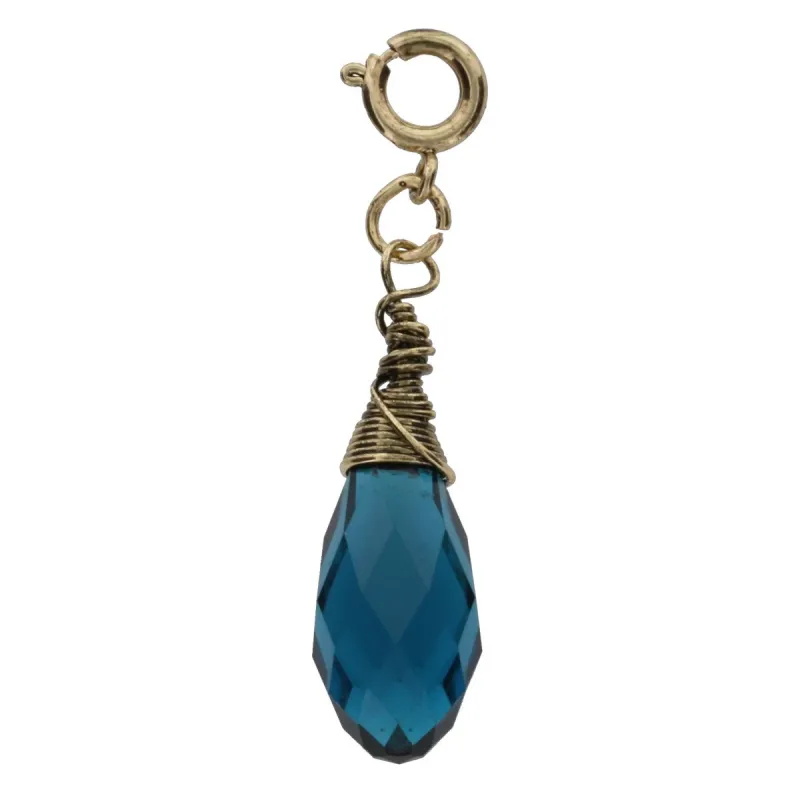 Antique Gold And Sapphire Birthstone Wire Wrapped Charm sold by Charming Charlie