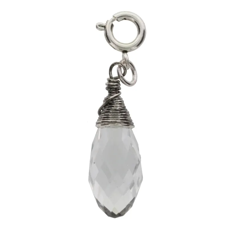 Silver and Crystal Birthstone Wire Wrapped Charm sold by Charming Charlie