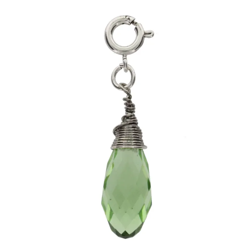 Silver and Peridot Birthstone Wire Wrapped Charm sold by Charming Charlie