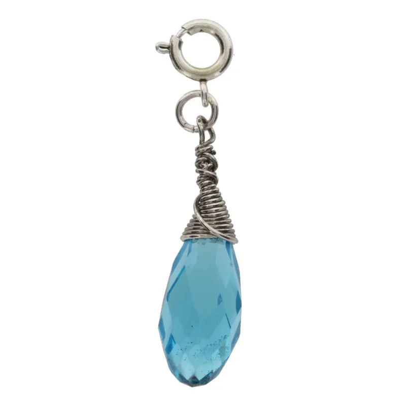 Silver and Aqua Birthstone Wire Wrapped Charm sold by Charming Charlie
