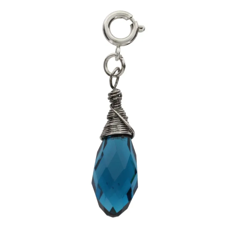 Silver and Sapphire Birthstone Wire Wrapped Charm sold by Charming Charlie