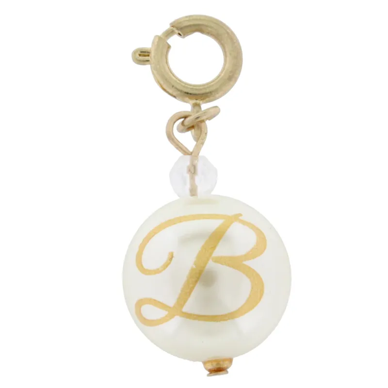 Faceted Pearl B Initial Charm sold by Charming Charlie