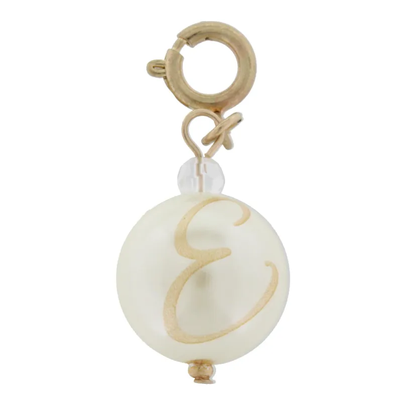 Faceted Pearl E Initial Charm sold by Charming Charlie