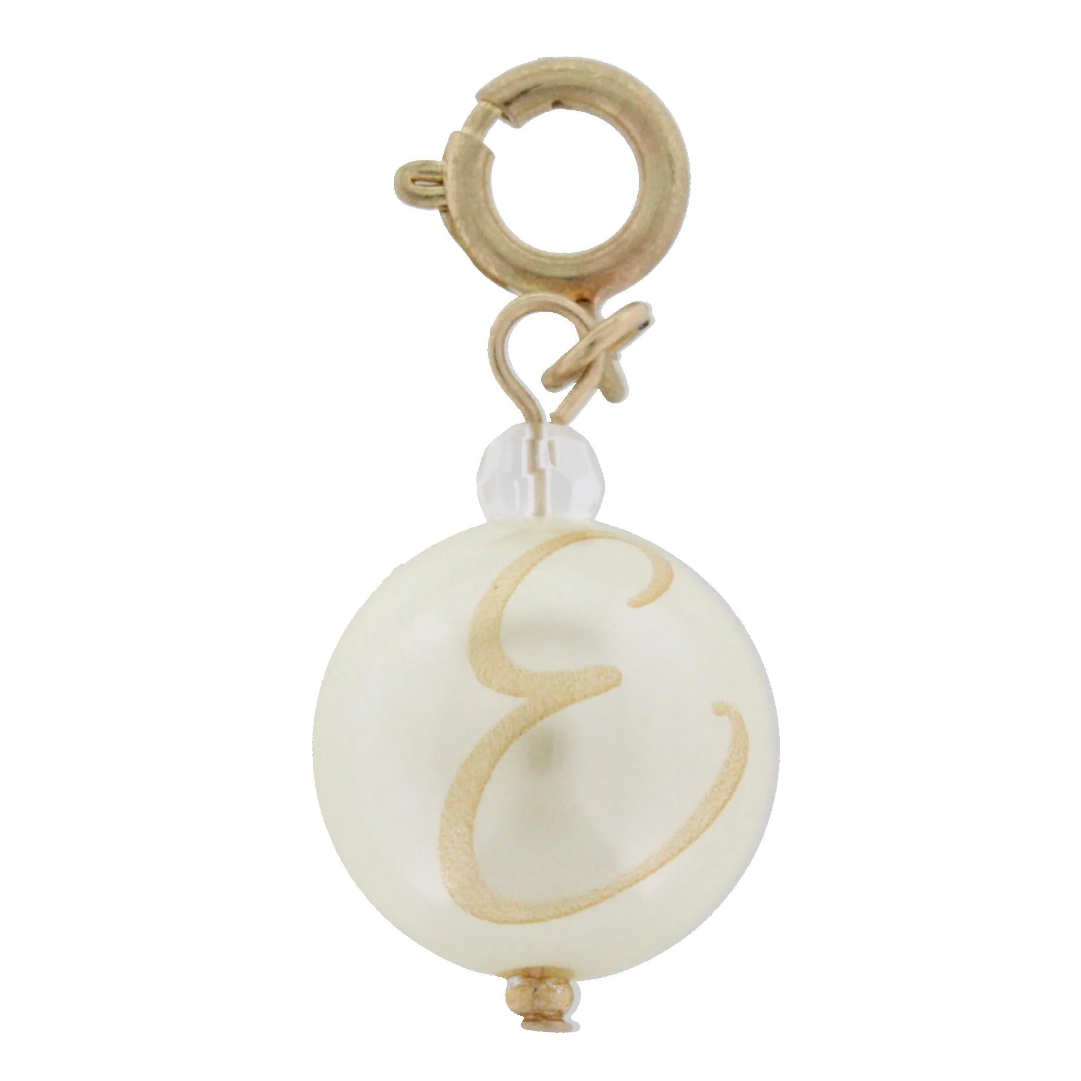 Faceted Pearl E Initial Charm sold by Charming Charlie