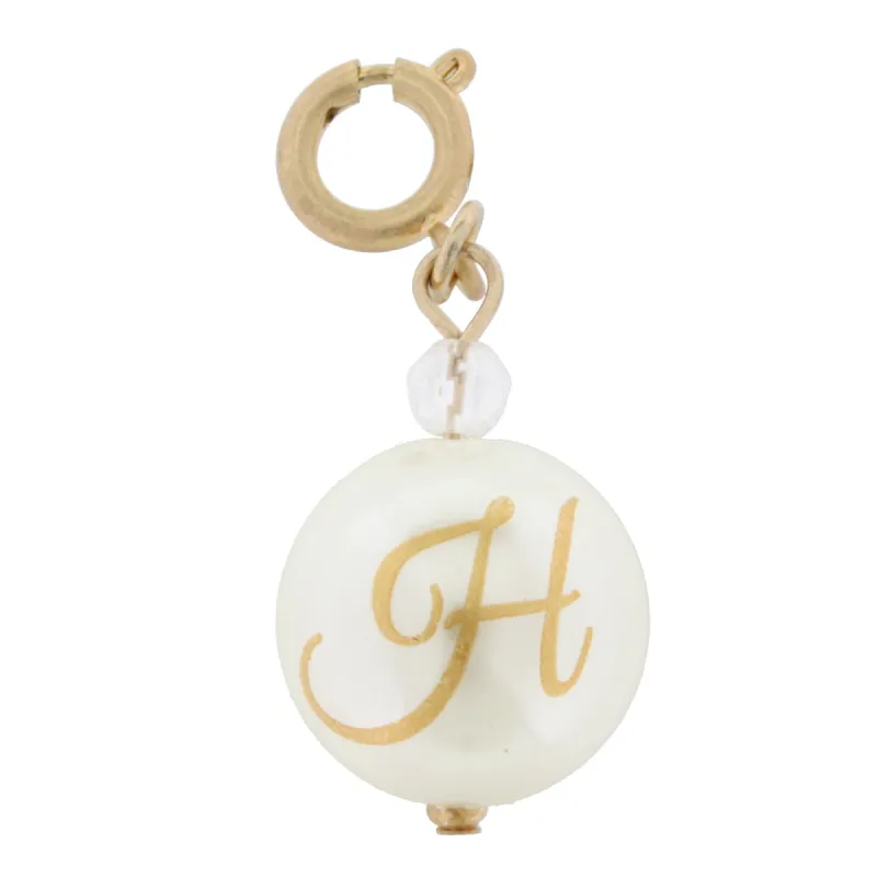 Faceted Pearl H Initial Charm sold by Charming Charlie