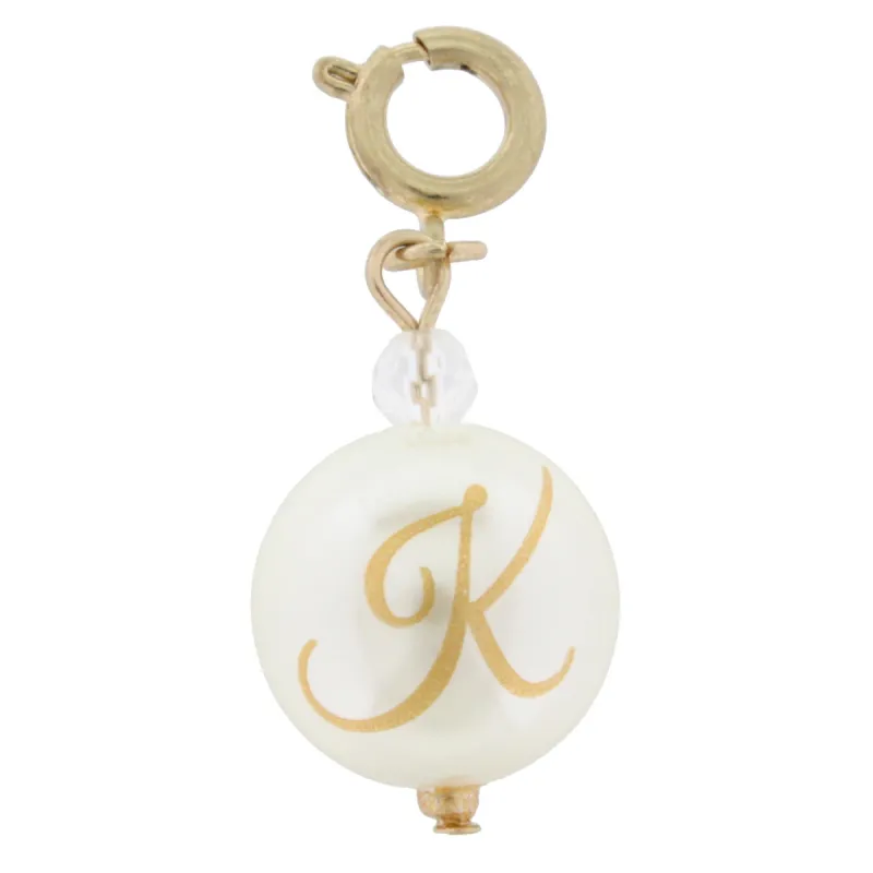 Faceted Pearl K Initial Charm sold by Charming Charlie