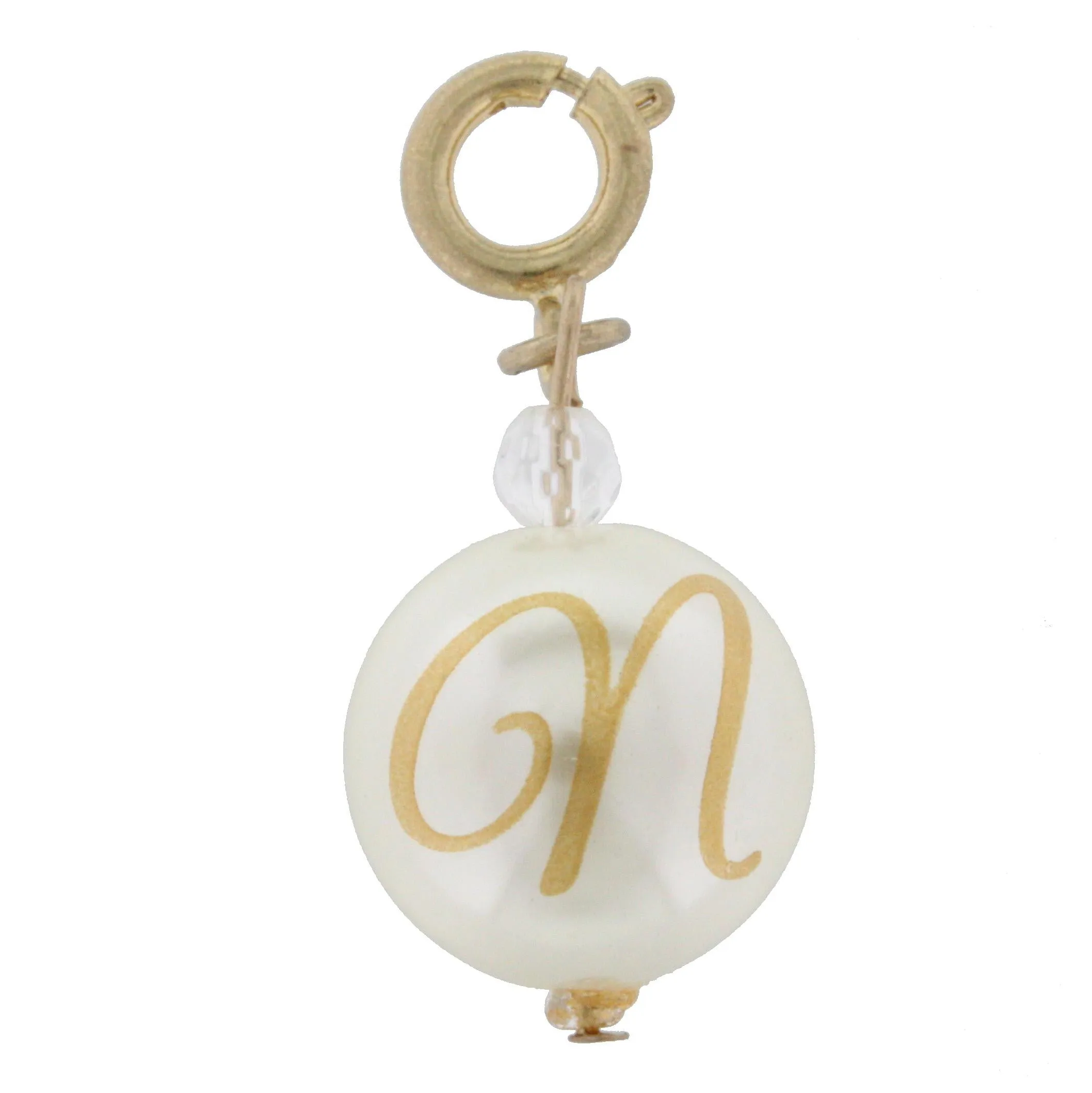 Faceted Pearl N Initial Charm sold by Charming Charlie