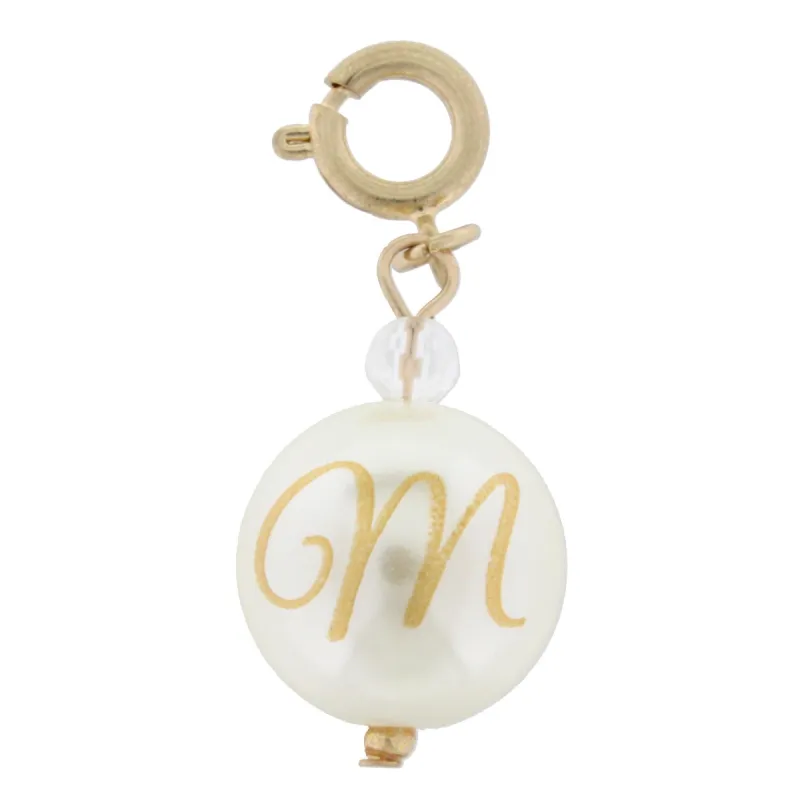 Faceted Pearl M Initial Charm sold by Charming Charlie