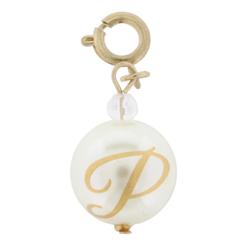 Faceted Pearl P Initial Charm sold by Charming Charlie
