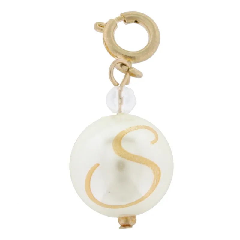 Faceted Pearl S Initial Charm sold by Charming Charlie