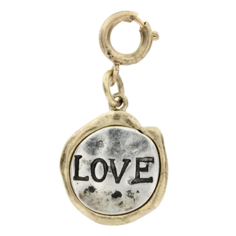 2-Tone "Love" Charm sold by Charming Charlie