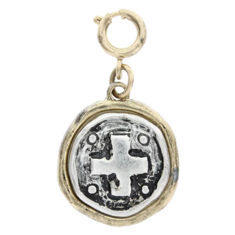Distressed 2-Tone Cross Charm sold by Charming Charlie