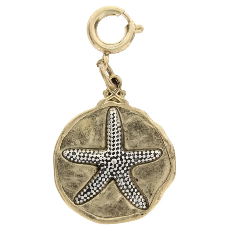 2-Tone Detailed Starfish on Gold Plate Charm sold by Charming Charlie