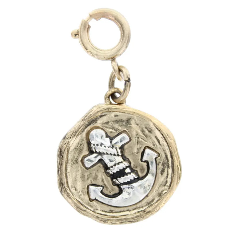 2-Tone Silver Anchor On Gold Plate Charm sold by Charming Charlie