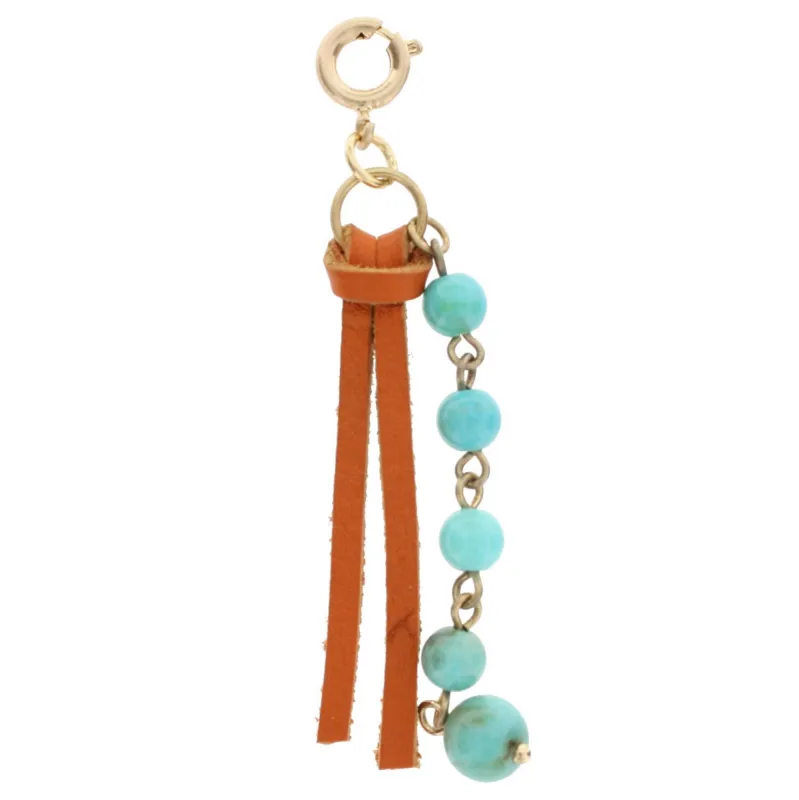 Orange Tassel and Turquoise Beaded String Charm sold by Charming Charlie