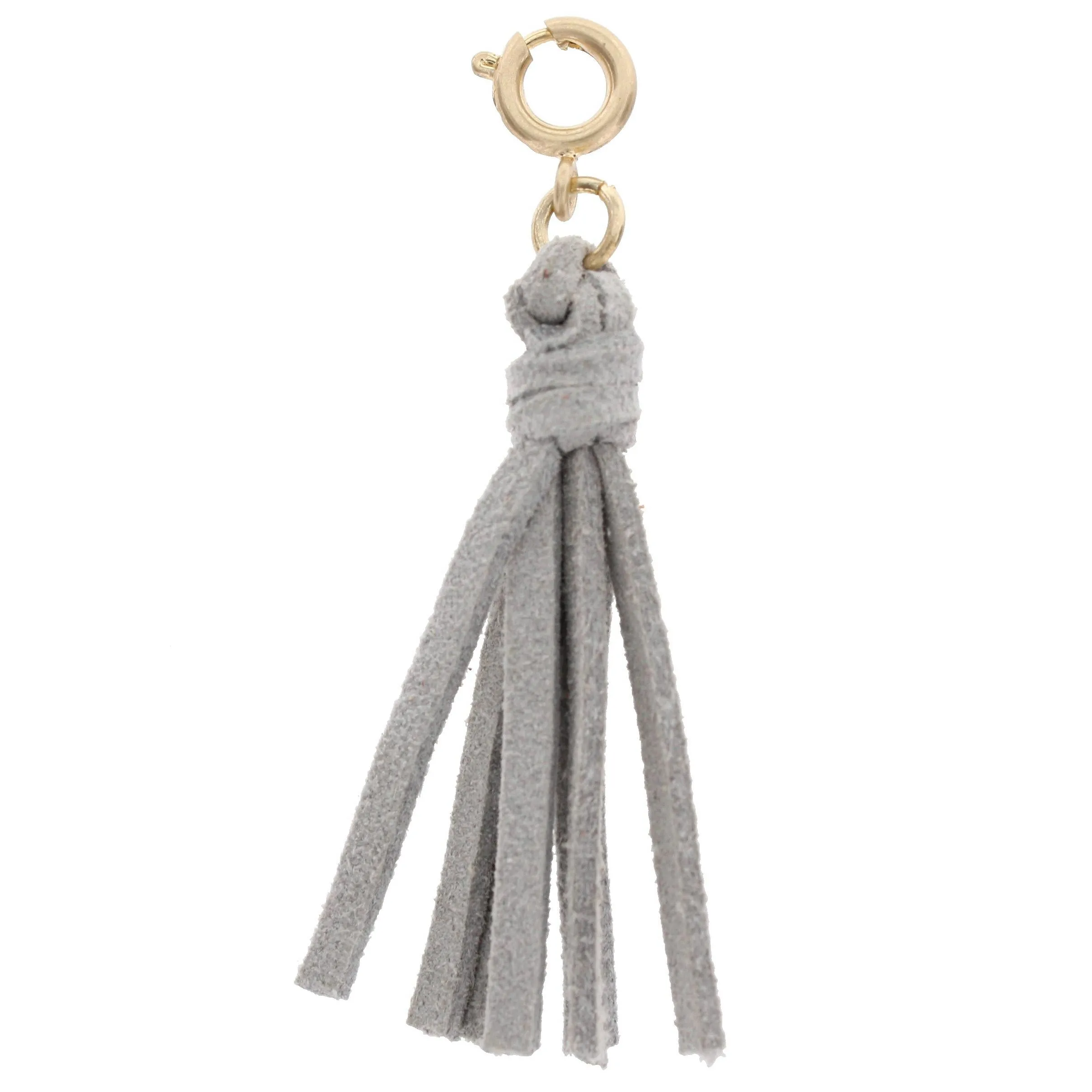 Grey Leather Tassel Charm sold by Charming Charlie