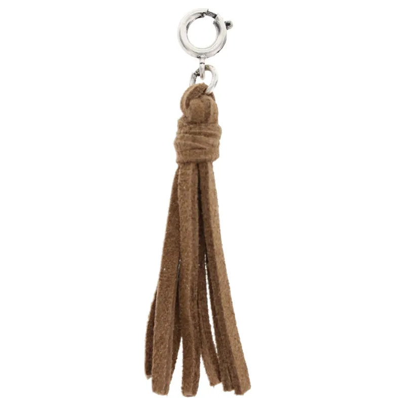 Light Brown Leather Tassel Charm sold by Charming Charlie
