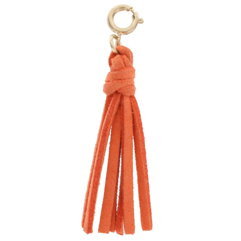 Orange Leather Tassel Charm sold by Charming Charlie