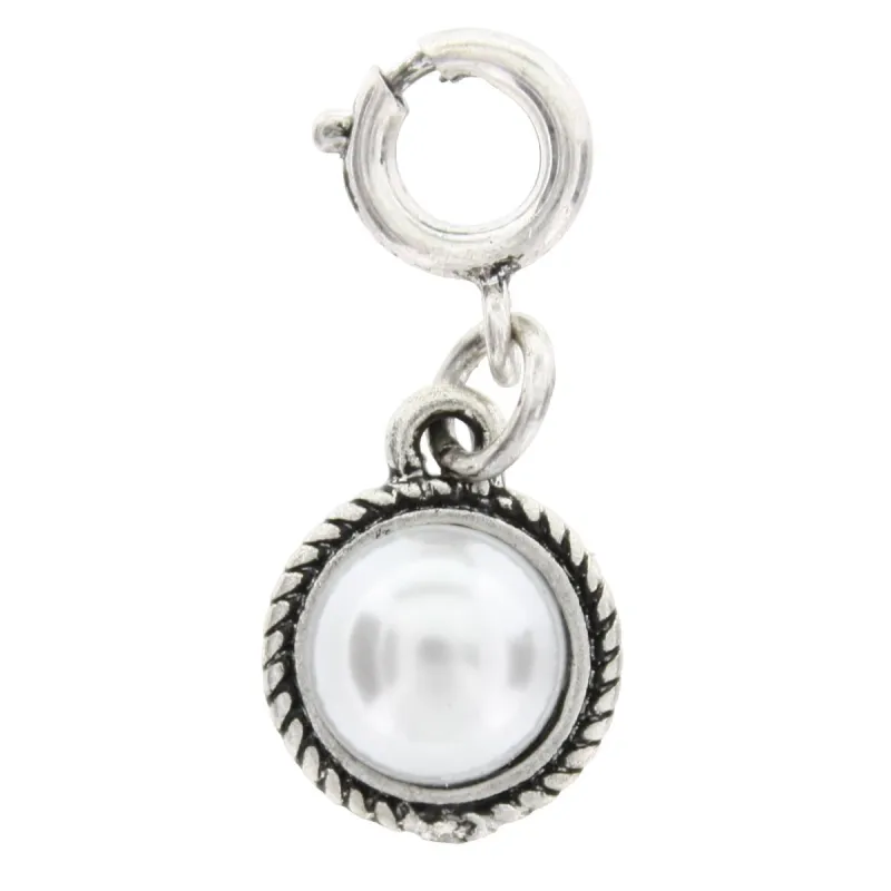 Silver Rope Pearl Cabochen Charm sold by Charming Charlie