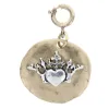 2-Tone Silver Heart on Crown with Gold Plate Charm sold by Charming Charlie