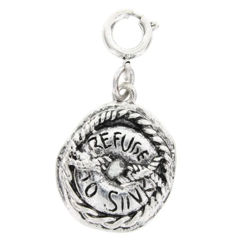 Silver "Refuse To Sink" Life Ring sold by Charming Charlie