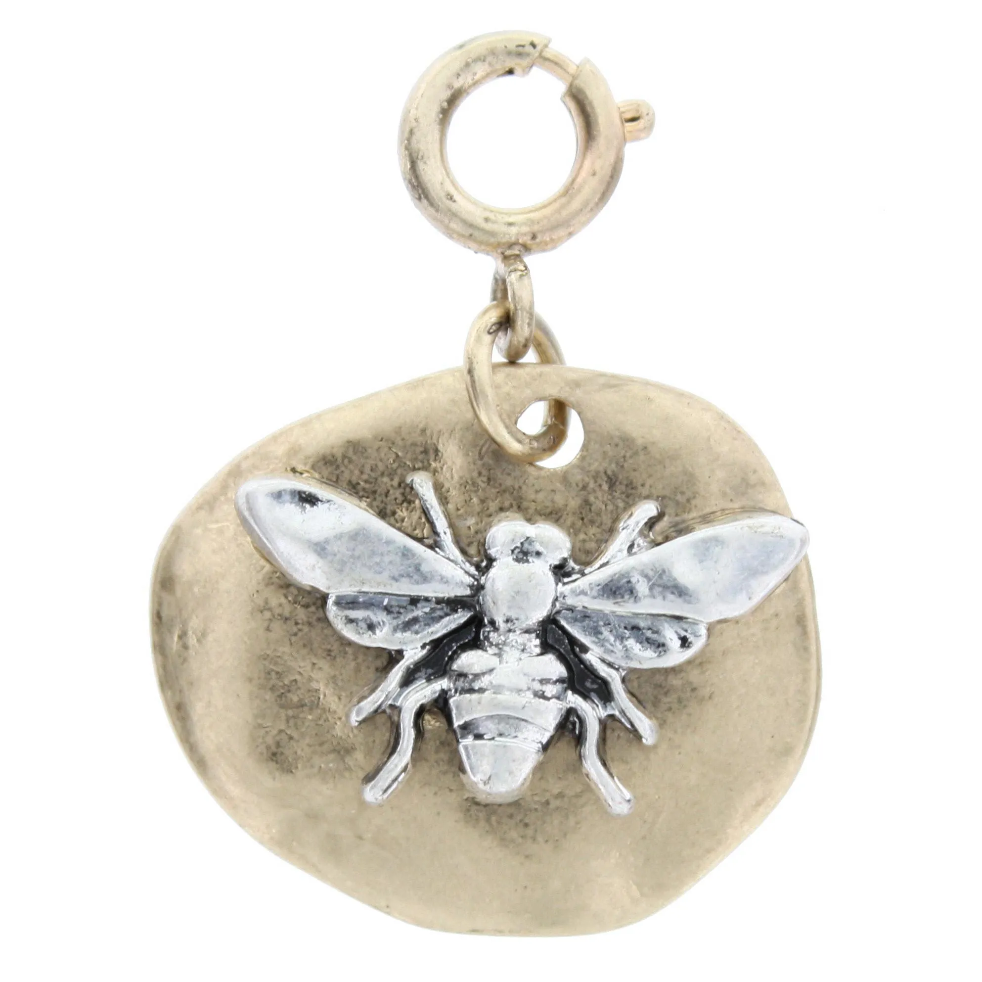 2-Tone Silver Bee on Gold Plate Charm sold by Charming Charlie