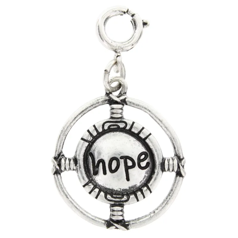 Silver "Hope" Steering Wheel Shaped Charm sold by Charming Charlie