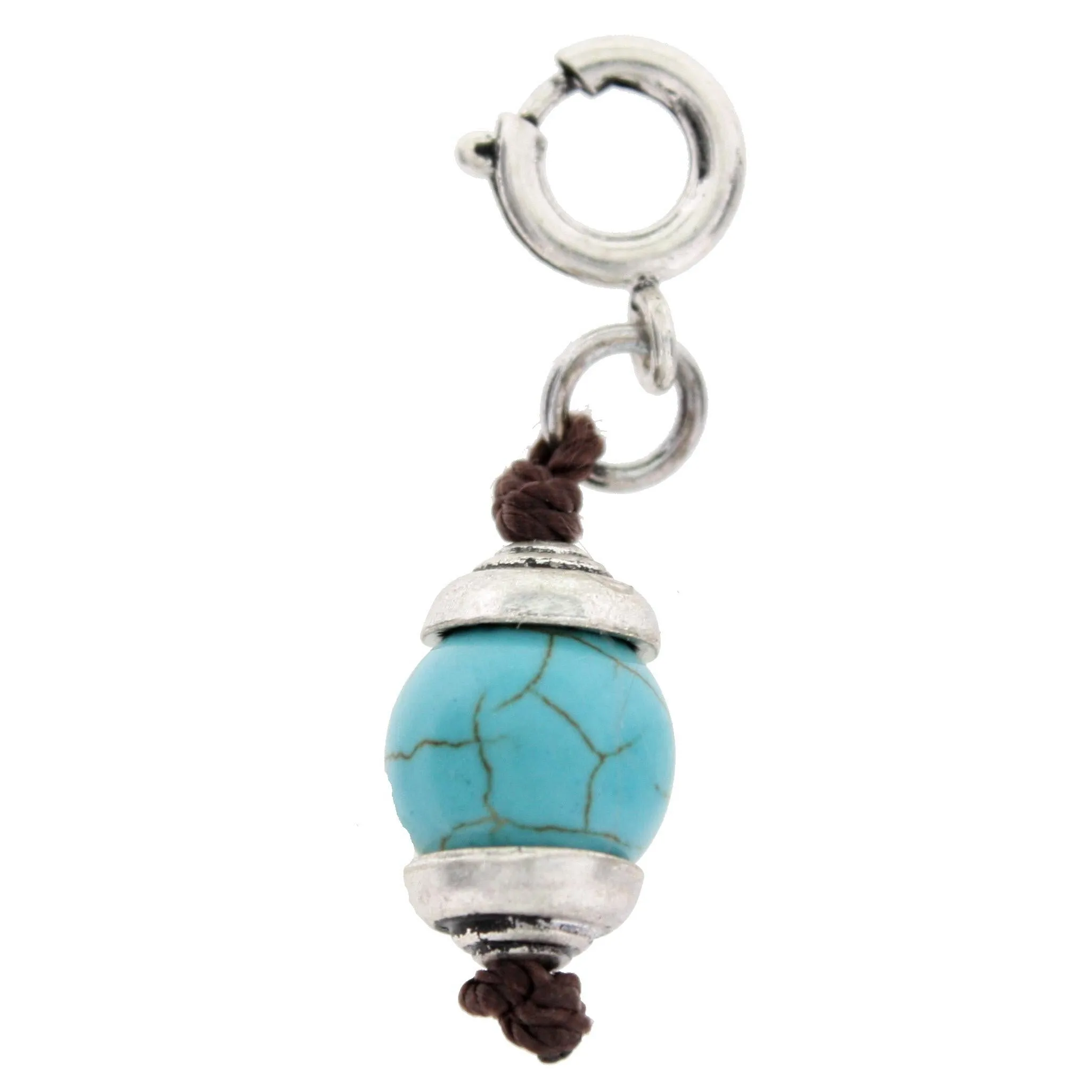 Turquoise Bead with Silver Bead Caps Charm sold by Charming Charlie