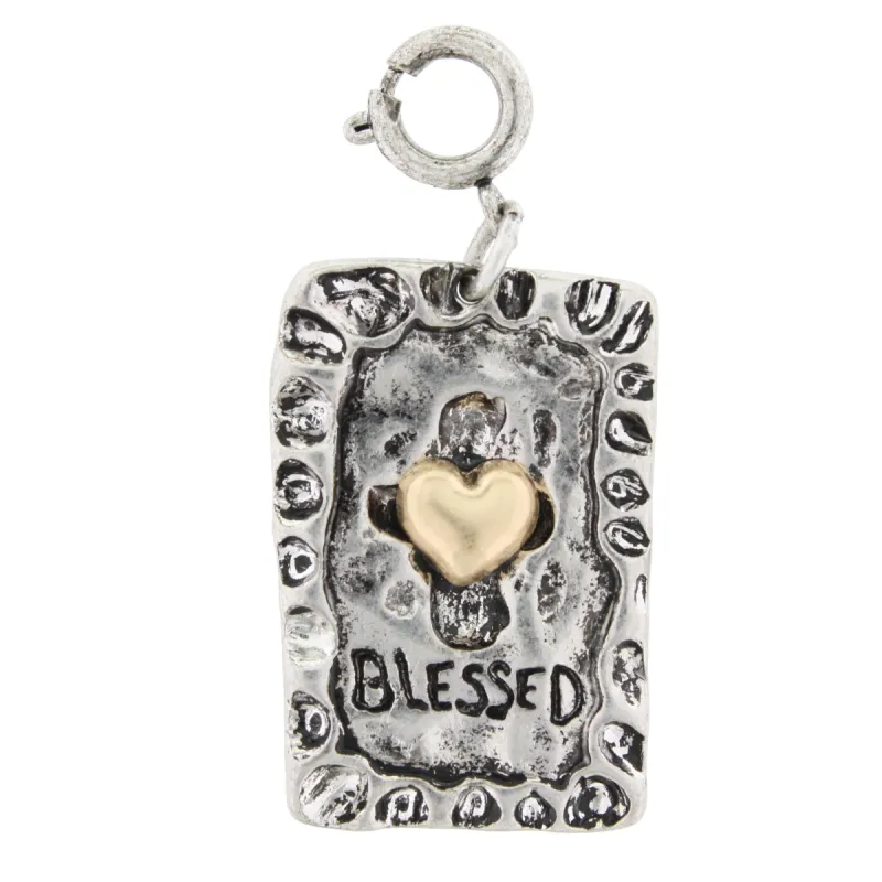 2-Tone "Blessed" Rectangle Charm sold by Charming Charlie