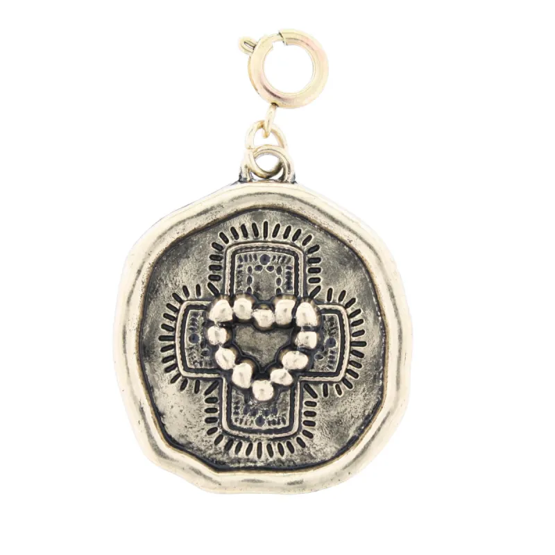 Gold Heart And Cross Charm sold by Charming Charlie
