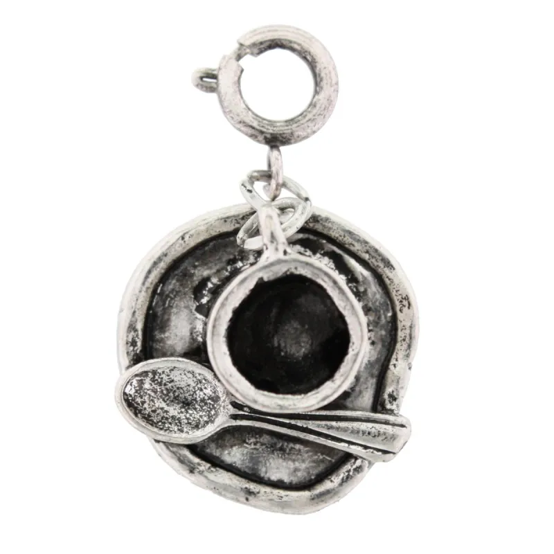 Silver Coffee Cup/saucer And Spoon Charm sold by Charming Charlie