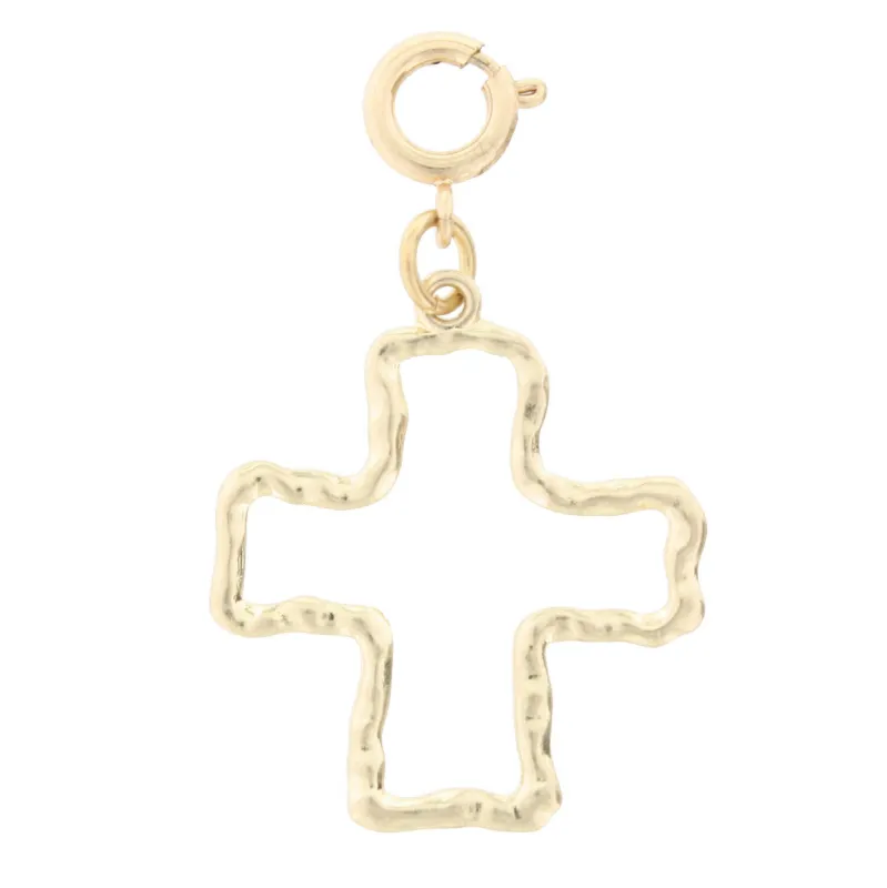 Gold Cross Outline Charm sold by Charming Charlie