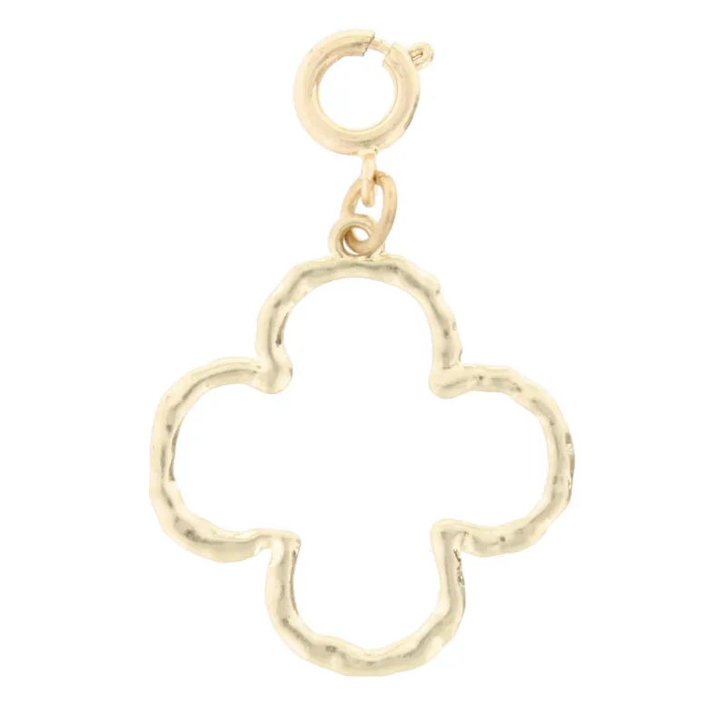 Gold Quatrefoil Outline Charm sold by Charming Charlie