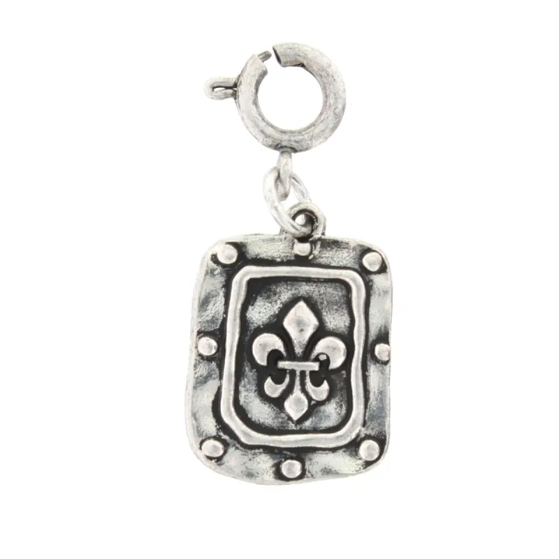 Silver Fleur De Lis Rectangle Charm sold by Charming Charlie