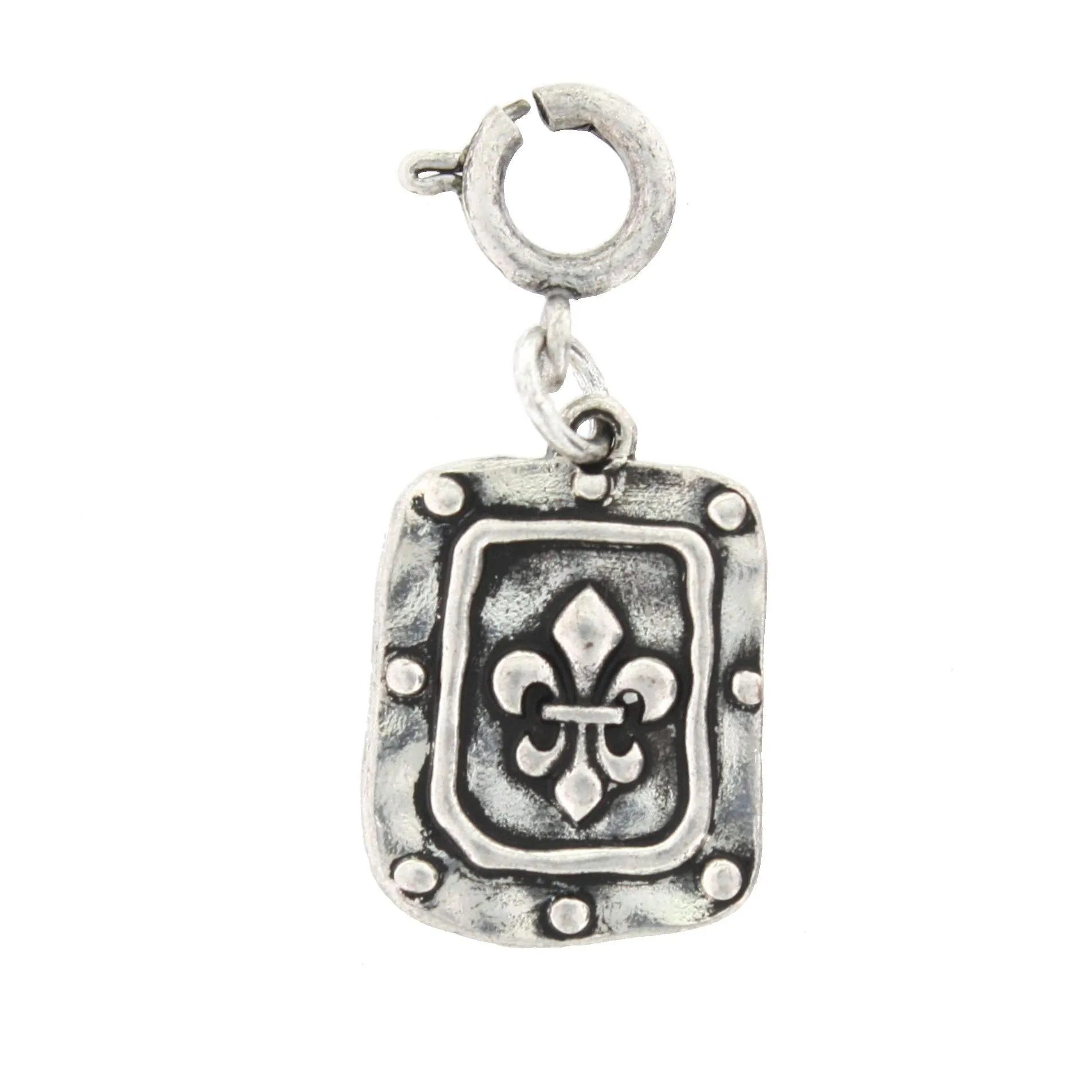 Silver Fleur De Lis Rectangle Charm sold by Charming Charlie