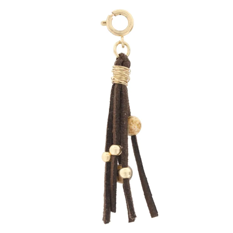 Leather Tassel with Picture Jasper Beading Charm sold by Charming Charlie