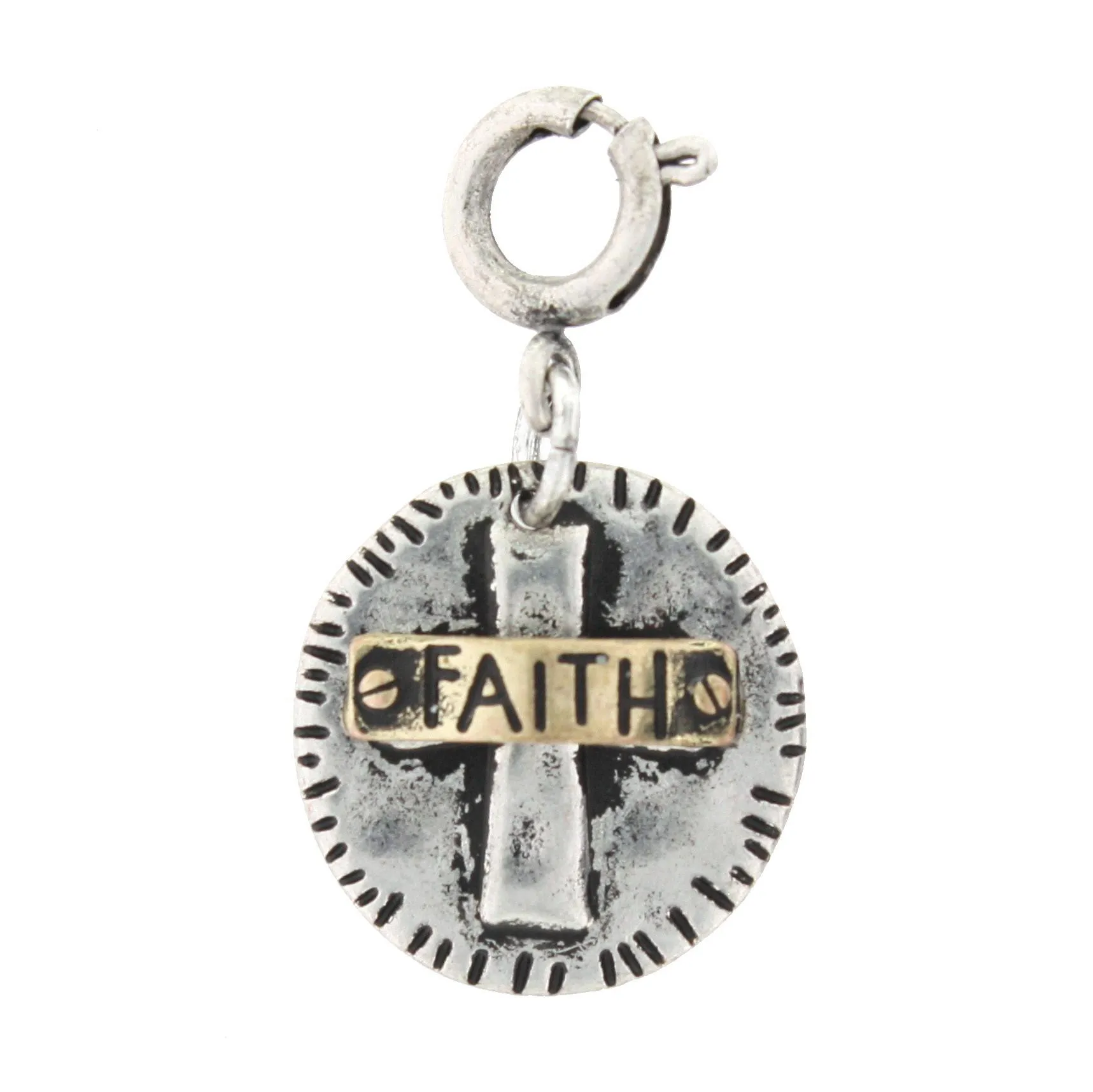 Gold Faith On Silver Cross Charm sold by Charming Charlie